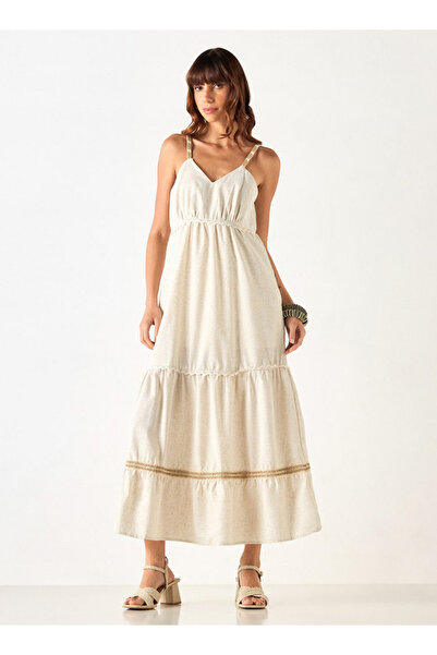 2Xtremz Lace Detail Sleeveless Tiered Dress with V-neck