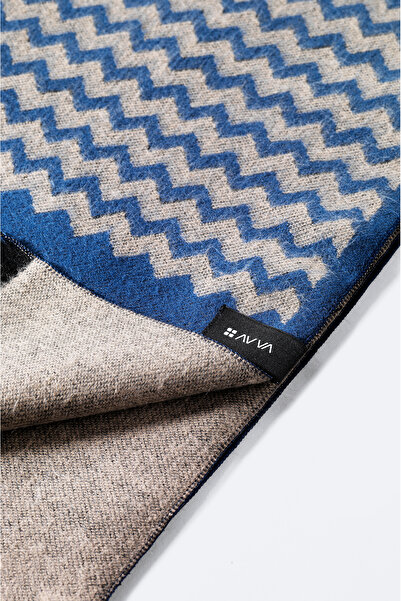 Avva Erkek Mavi Desenli Şal A32Y9414