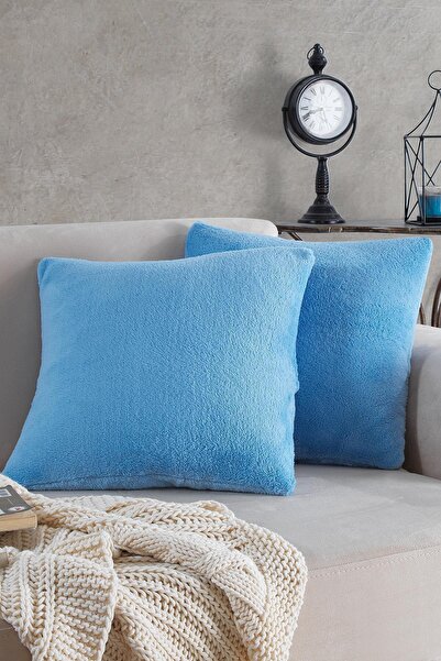 MaisonArt canapea | 2 Piese Husa De Perna Culoarea Albastra Welsoft Husa De P...