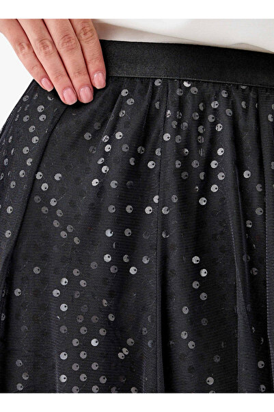 2Xtremz Sequin Embellished Midi Skirt with Elasticated Waistband