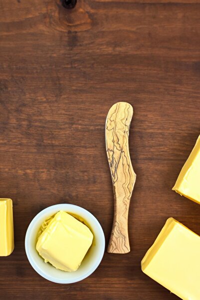 MaisonArt Zeytin Ağacı Tereyağ Bıçağı | 1 Adet El Yapımı Ahşap Tereyağ Süreceği