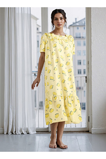 FAV فستان نوم مطبوع برقبة مربعة