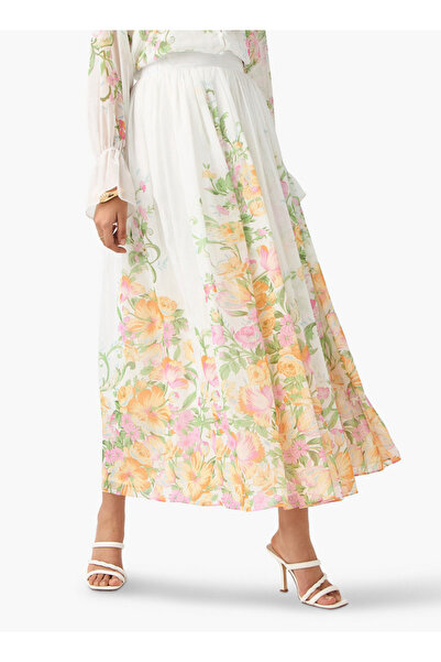 2Xtremz Floral Print A-line Maxi Skirt with Semi-Elasticated Waistband