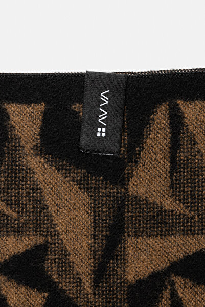 Avva Ανδρικό σάλι με μοτίβο καφέ A32Y9402