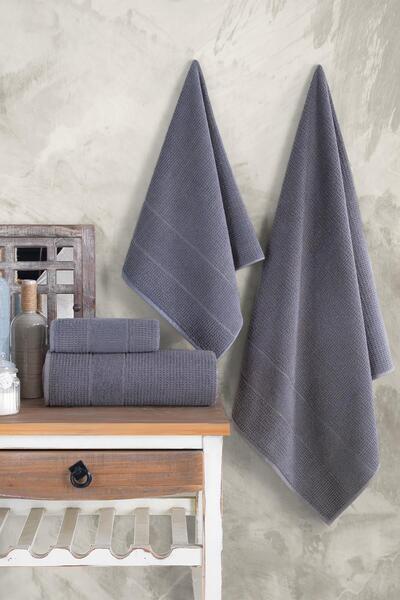 Zeynep Tekstil Royalty |   50X90 - 70X140 cm 4-Piece Bath Towel Set, 100% Cotton Towel Set