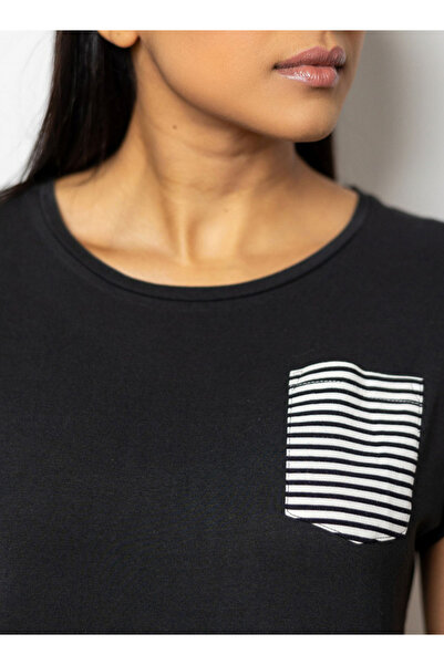 Aadaraya Solid T-shirt and Striped Shorts Set