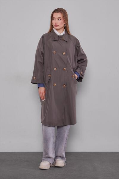 Levidor Anthracite Oversized Trench Coat