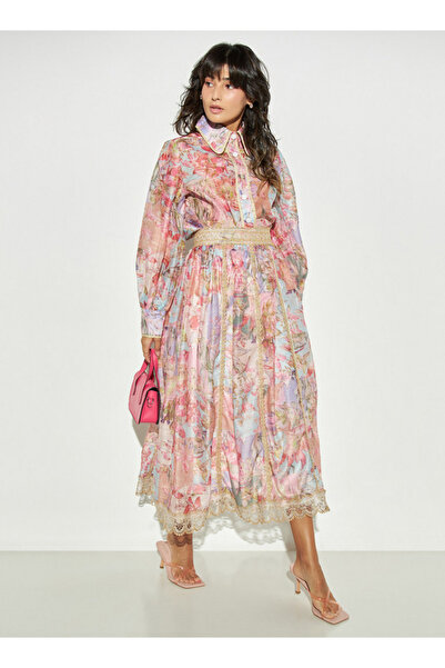 2Xtremz All-Over Floral Print Skirt with Lace Detail