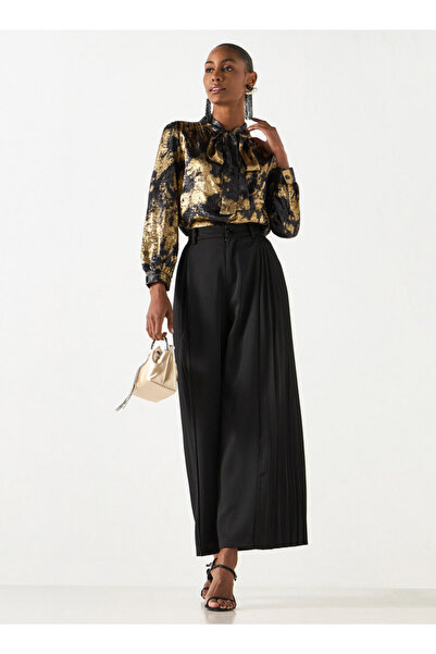 2Xtremz Textured Top With Pussy Bow Neck And Long Sleeves