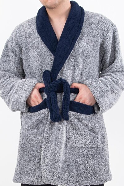 Znp Home Ανδρικό φόρεμα Navy Unisex Polar Wellsoft βελούδινο φόρεμα | Μπουφάν Μπουρνούζι