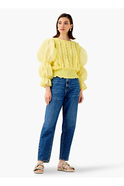 2Xtremz Ruffle Detail Top with Round Neck and Long Sleeves