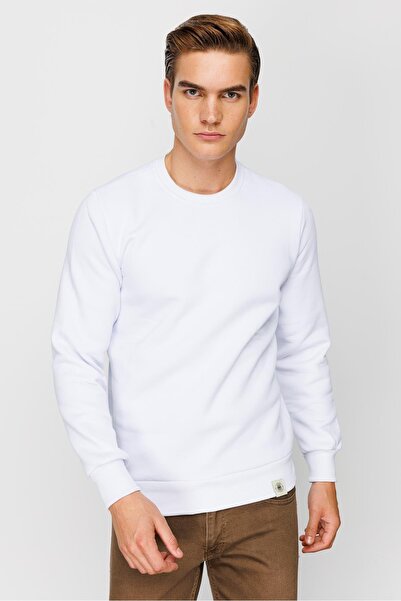 İgs Men's White Crew Neck Sweatshirt