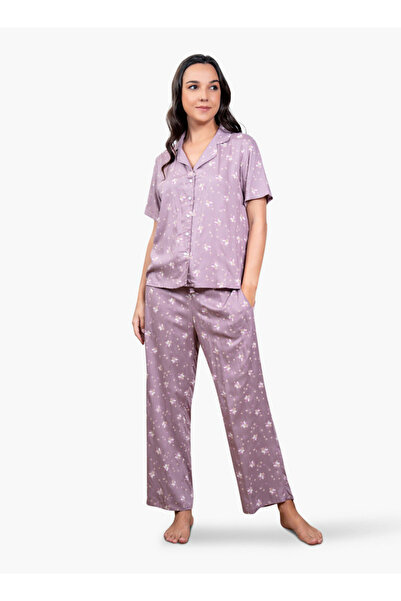 Aadaraya طقم بيجامة بطبعة زهور