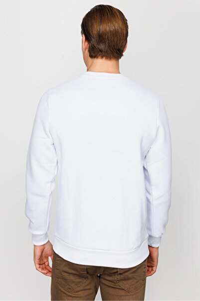 İgs Men's White Crew Neck Sweatshirt