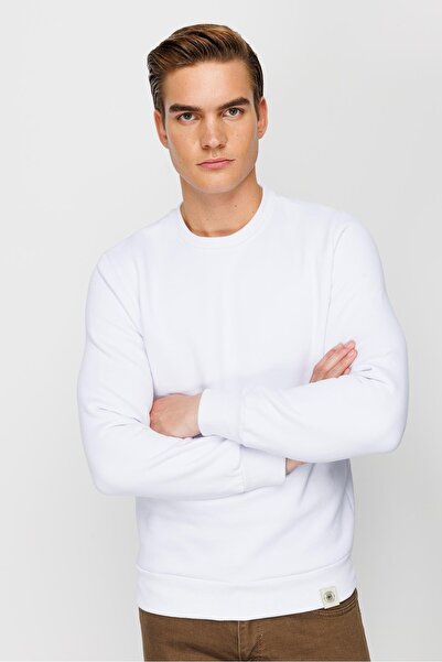 İgs Men's White Crew Neck Sweatshirt