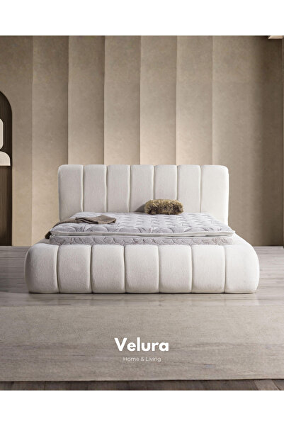 Velura Home & Living Polly Form Çift Kişilik Yatak Baza Başlık Seti (180 x 200)