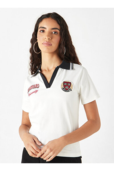 SP Characters Applique Detail Polo T-shirt with Short Sleeves