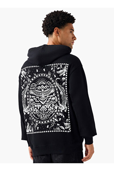 FAV هودي رجالي مطبوع قصة فضفاضة