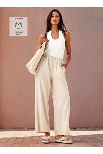 FAV Linen Blend Wide Leg Trousers