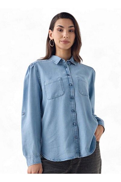 FAV Denim Shirt with Collar and Long Sleeves