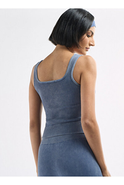 FAV Ribbed Cropped Tank Top With Square Neck