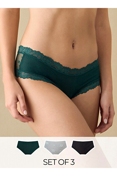 FAV Set of 3 - Lace Hipster Briefs with Elasticated Waistband
