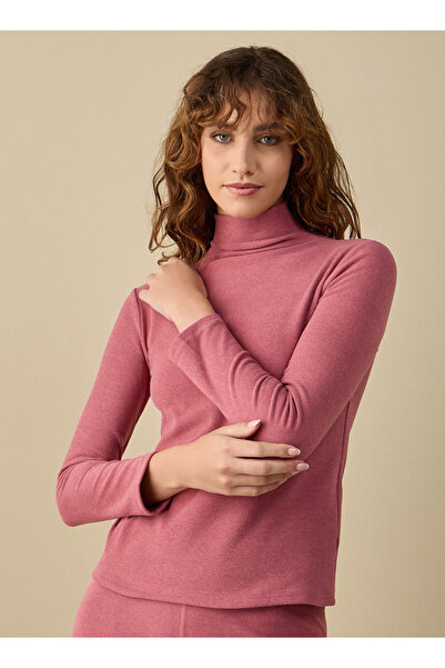 FAV Ribbed Turtleneck Top with Long Sleeves