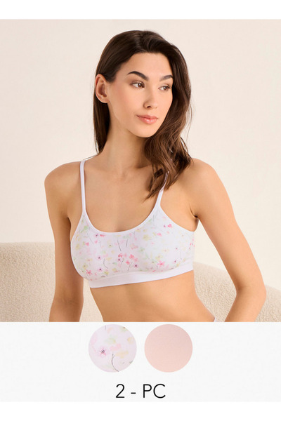 FAV مجموعة من قطعتين - حمالة صدر متنوعة للمراهقين بأشرطة قابلة للتعديل