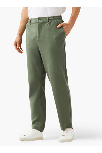 Iconic Regular Fit Flexi Waist Trousers With Button Closure