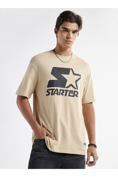 FAV Starter Logo Print Crew Neck T-shirt with Short Sleeves
