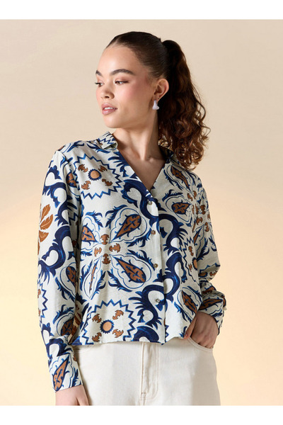 Lee Cooper Regular Fit Printed Shirt With Collar And Long Sleeves