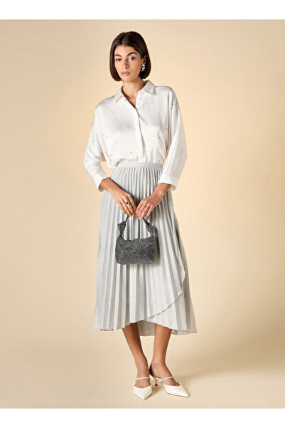 Iconic Oversized Embellished Shirt With 3/4 Sleeves