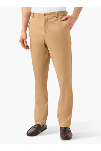 Iconic بنطلون من مزيج الكتان بقصّة عادية مع جيوب