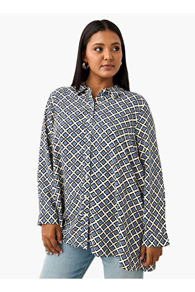Ulla Popken Plus Size Ulla Popken All-Over Print Shirt