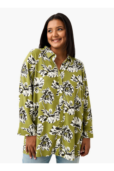 Ulla Popken قميص Ulla Popken بطبعات الأزهار بمقاس كبير