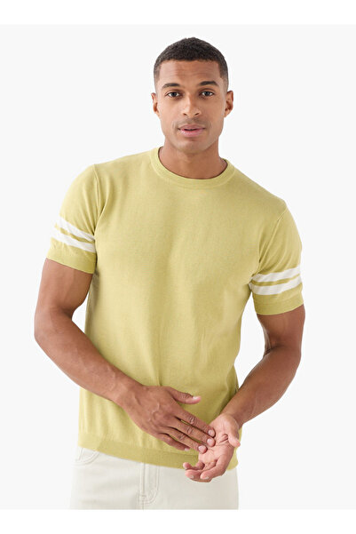 FAV تي شيرت مخطط برقبة دائرية