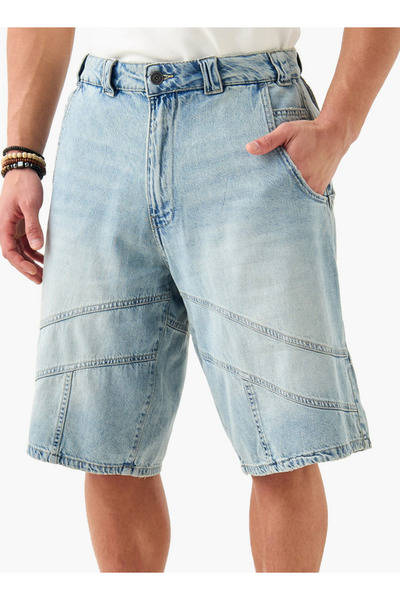 Lee Cooper شورت جينز بأزرار للإغلاق وجيوب