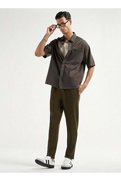 FAV Textured Regular Fit Pants With Flexi Waist And Pockets