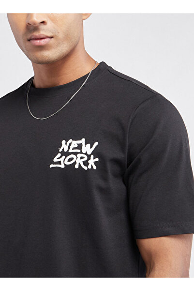 FAV Typographic Print T-shirt with Crew Neck and Short Sleeves