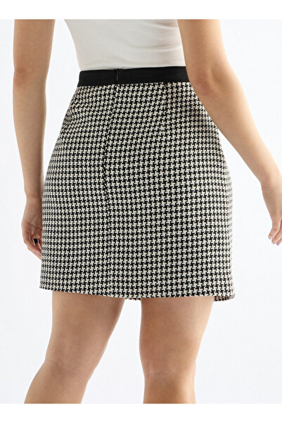 FAV Textured Mini Skirt with Button Detail