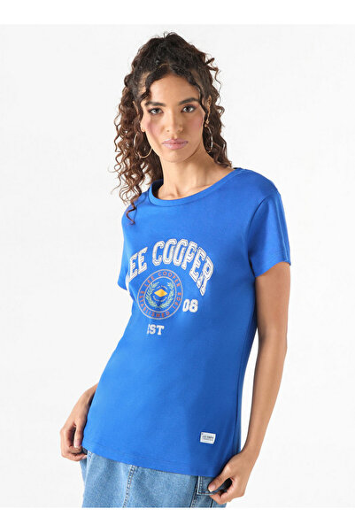 Lee Cooper تي شيرت مطبوع برقبة دائرية وأكمام قصيرة