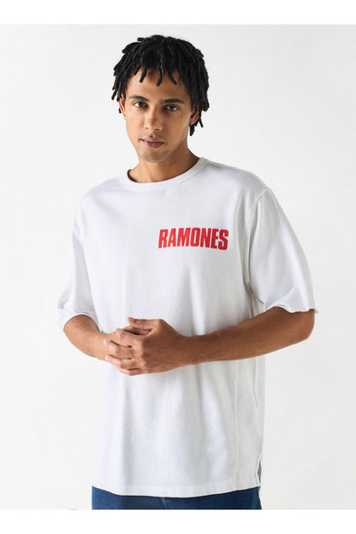 SP Characters Ramones Print T-shirt with Crew Neck and Short Sleeves