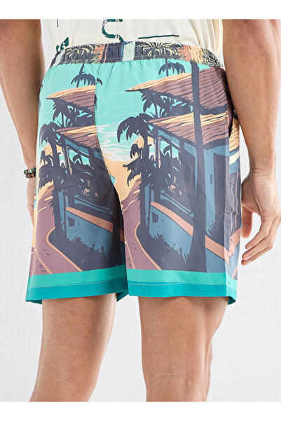 FAV Palm Tree Print Shorts With Drawstring Closure And Pockets