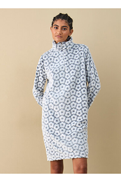 FAV قميص نوم بأكمام طويلة وسحّاب نصفي للإغلاق