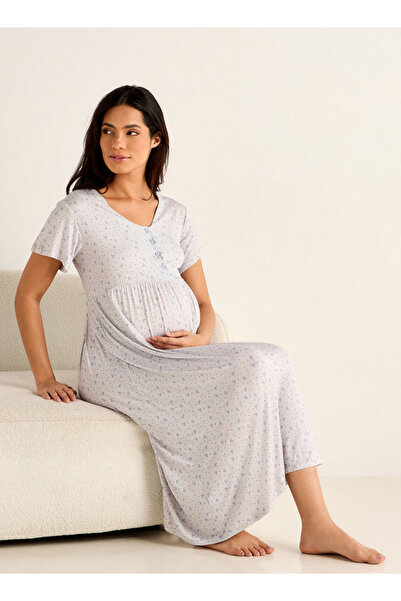 FAV فستان نوم للحوامل بطبعة زهور