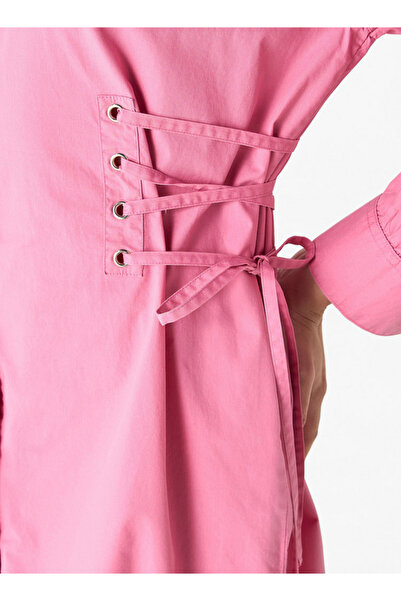 Lee Cooper Shirt Dress with Long Sleeves and Tie-Ups