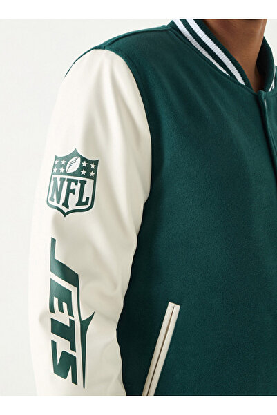 SP Characters The New York Jets Print Button Through Jacket With Pockets