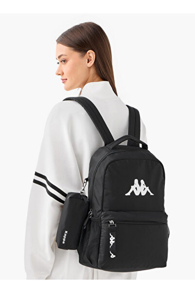 Kappa Kappa Logo Print Backpack with Adjustable Shoulder Straps and Pouch