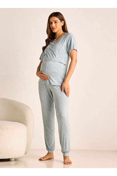 FAV طقم تي شيرت و بيجامة مطبوع للأمومة