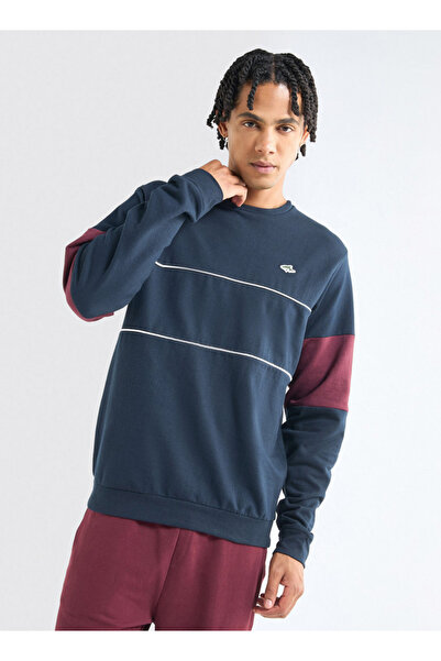 FAV Solid Sweatshirt with Crew Neck and Long Sleeves